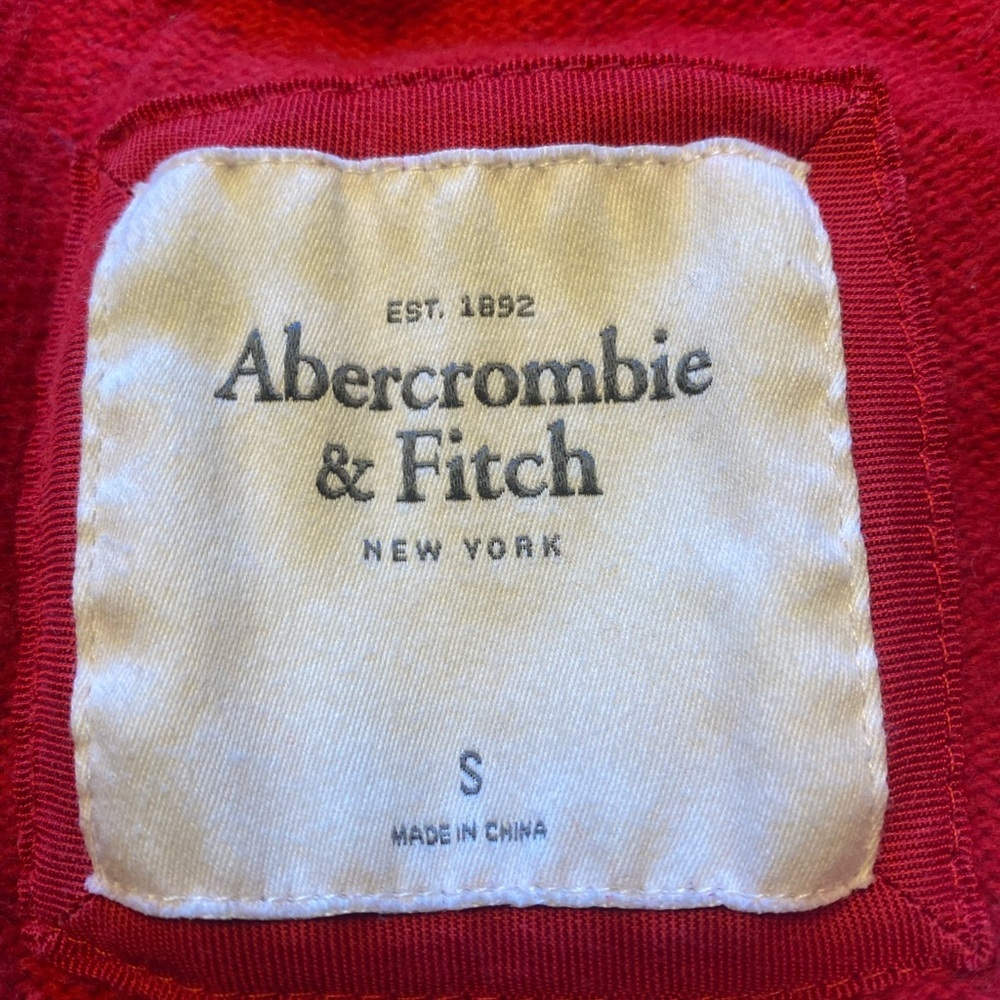 Abercrombie & Fitch Red V-Neck Varsity Cardigan Sweater Y2K - Picture 5 of 10